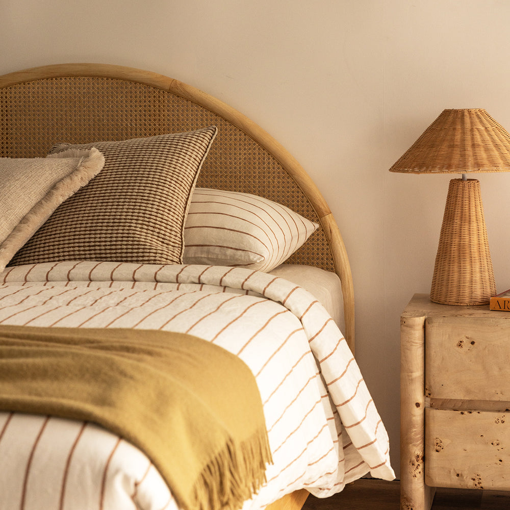 Avery Arch Rattan Double Bed (Oak)