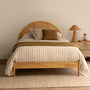 Avery Arch Rattan Double Bed (Oak) - Avery Arch Rattan Double Bed (Oak)