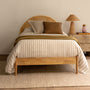 Avery Arch Rattan King Single Bed (Oak) - Avery Arch Rattan King Single Bed (Oak)