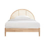 Avery Arch Rattan King Single Bed (Oak) - Avery Arch Rattan King Single Bed (Oak)