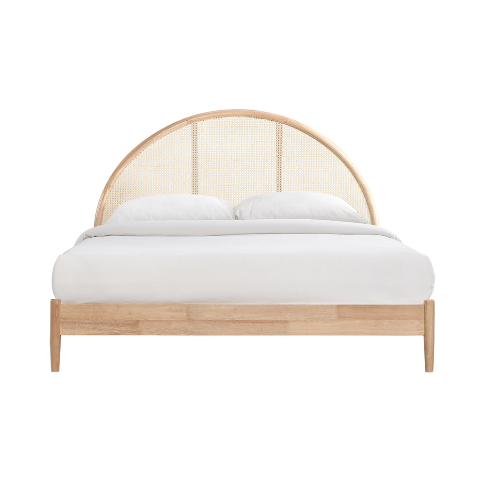 Avery Arch Rattan Queen Bed (Oak)