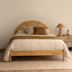Avery Arch Rattan Queen Bed (Oak)