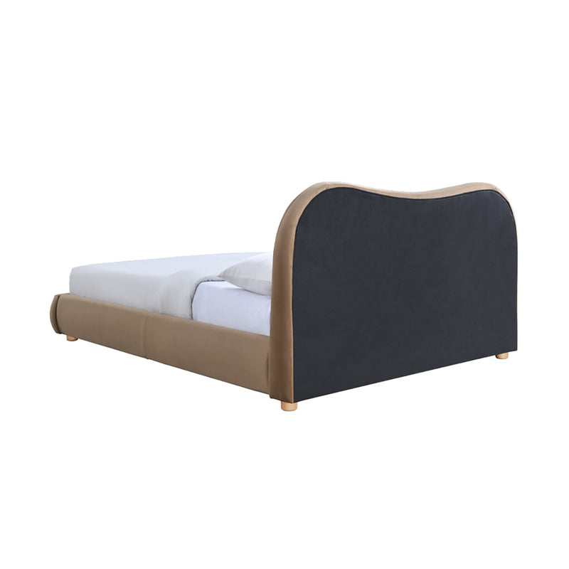 Cloud Velvet King Bed (Oak, Sapphire)