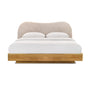 Cloud Timber Queen Bed - Cream Textured Weave / Oak