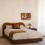 Cloud Timber Queen Bed - Caramel Textured Weave / Walnut