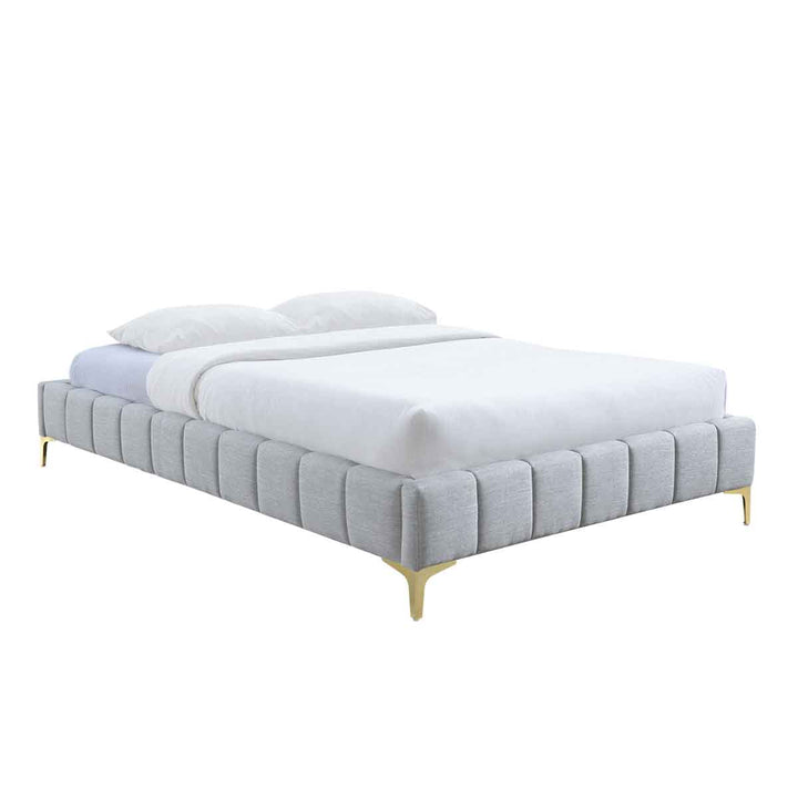 Georgia Fabric Double Bed Frame (Light Grey)
