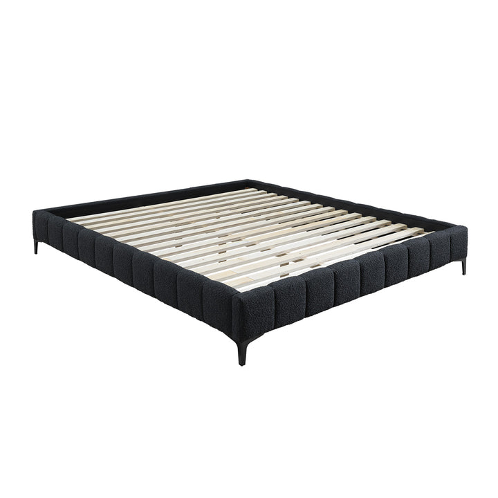 Georgia Boucle King Bed Frame (Charcoal)
