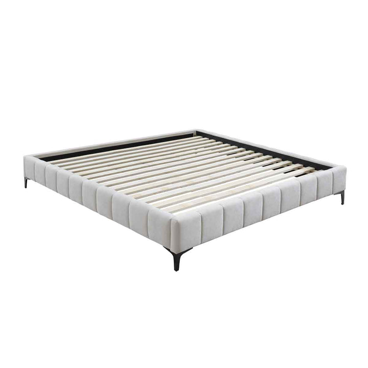Georgia Fabric King Bed Frame (Cream)