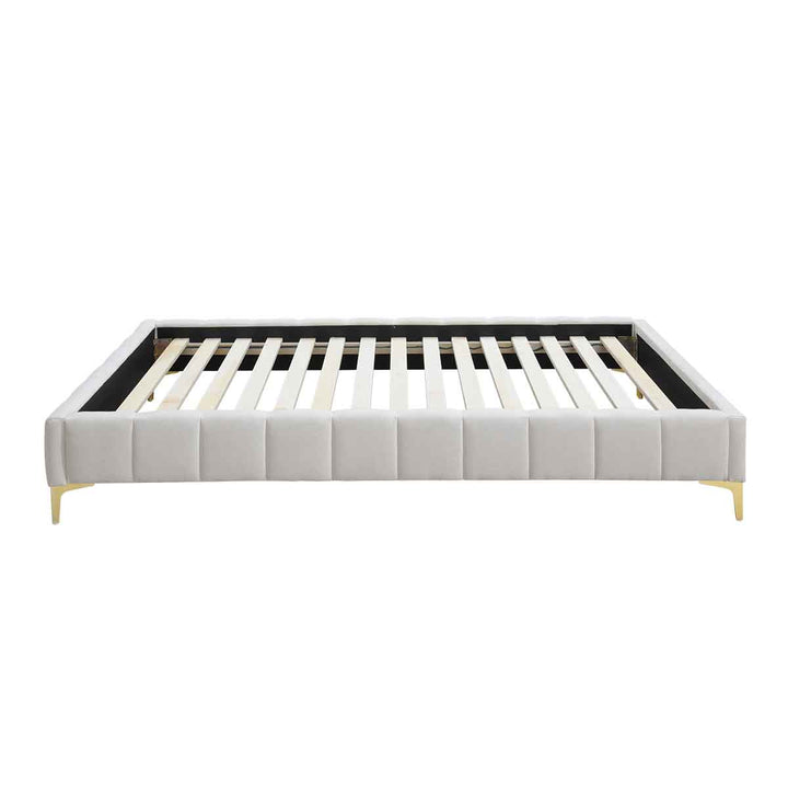 Georgia Fabric King Bed Frame (Cream)