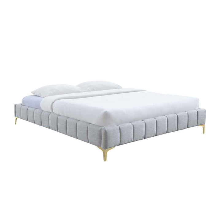 Georgia Fabric King Bed Frame (Light Grey)
