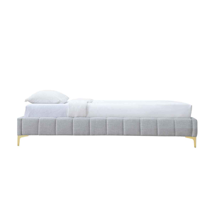 Georgia Fabric King Single Bed Frame (Light Grey)