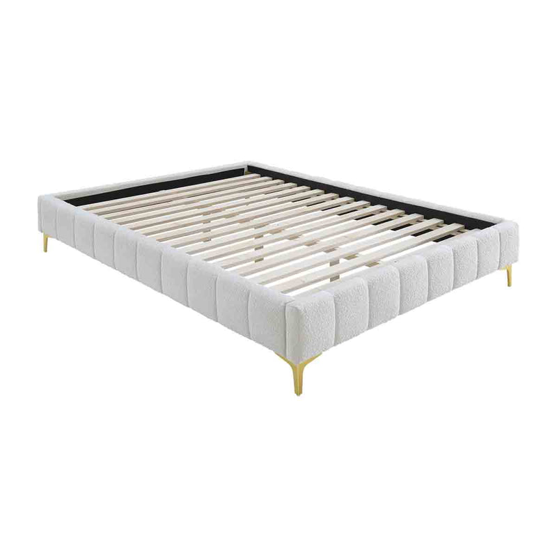 Georgia Boucle Double Bed Frame (White)