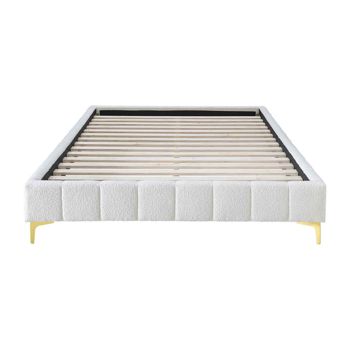 Georgia Boucle Queen Bed Frame (White)