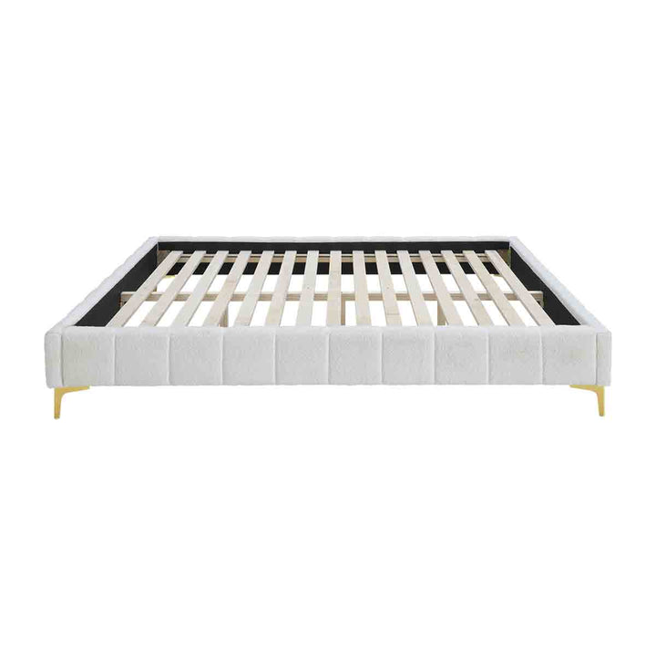 Georgia Boucle Double Bed Frame (White)