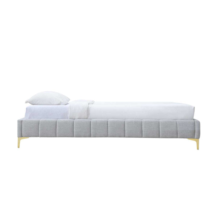Georgia Fabric Queen Bed Frame (Light Grey)