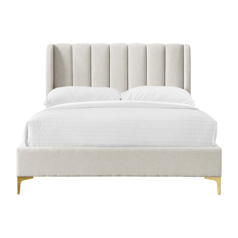 Georgia Fabric Double Bed (Cream)