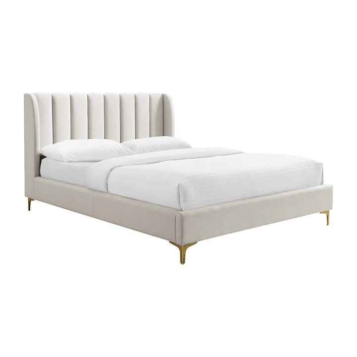Georgia Fabric Double Bed (Cream)