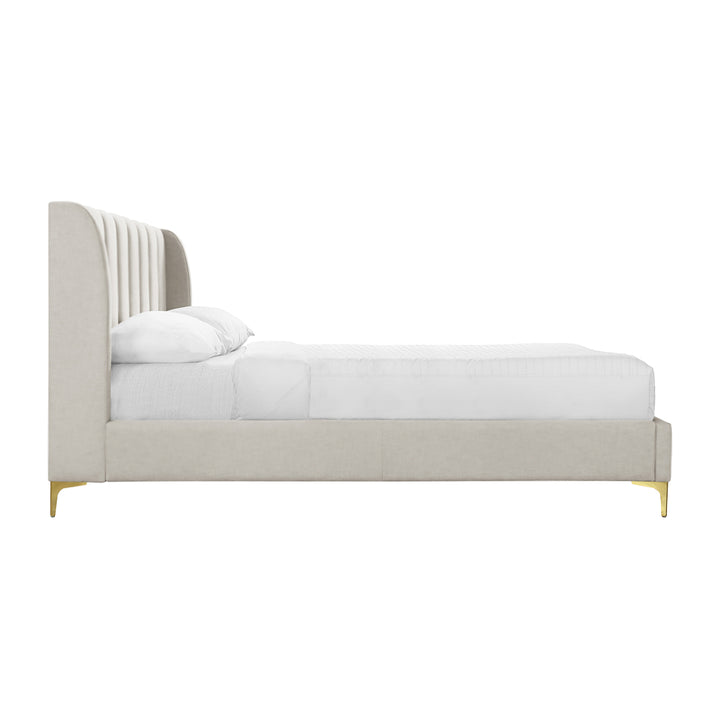 Georgia Fabric Double Bed (Cream)