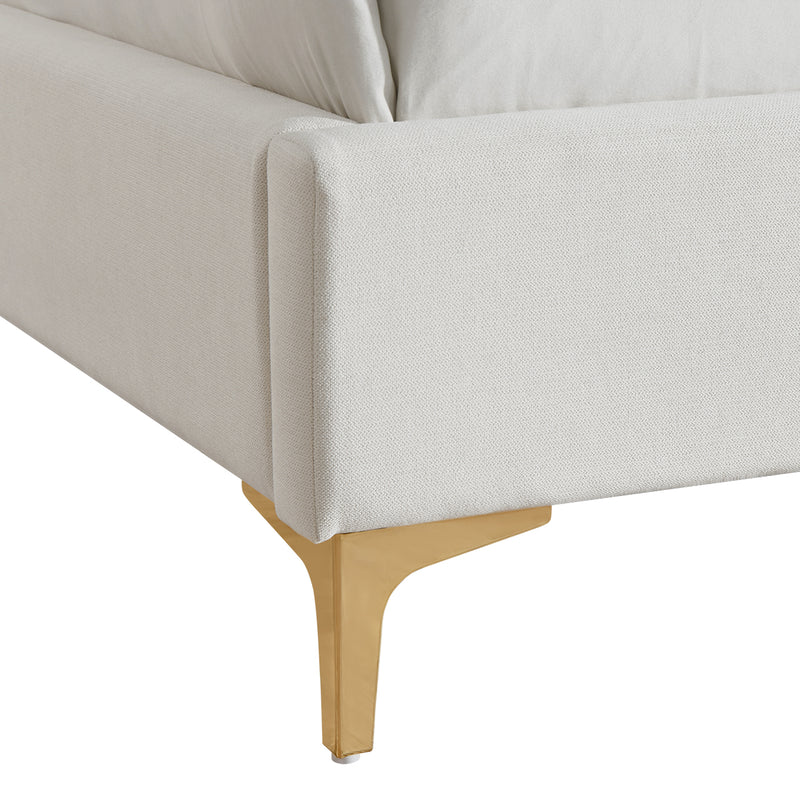 Georgia Fabric Queen Bed (Cream)