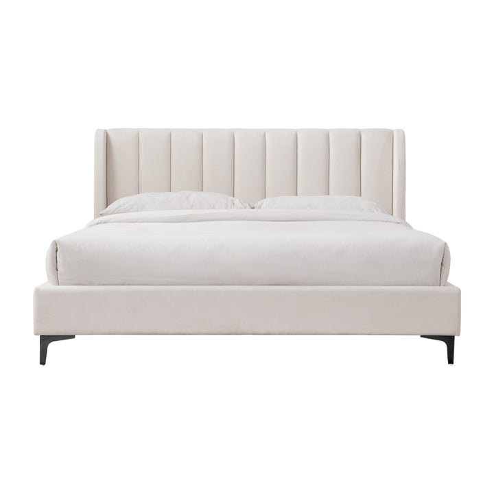 Georgia Fabric King Bed (Cream)