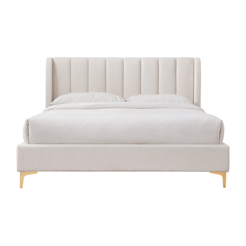 Georgia Fabric Queen Bed (Cream)