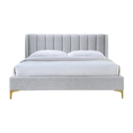 Georgia Fabric King Bed (Light Grey)