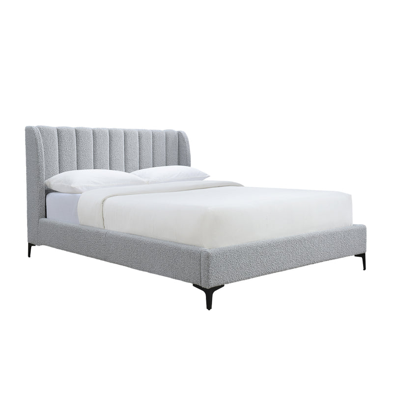 Georgia Boucle King Bed (Mixed Grey)