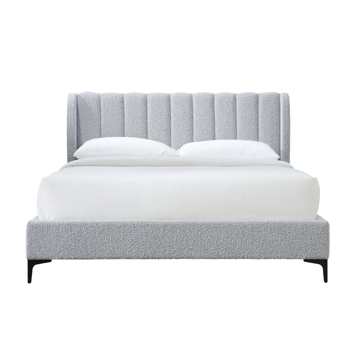 Georgia Boucle King Bed (Mixed Grey)
