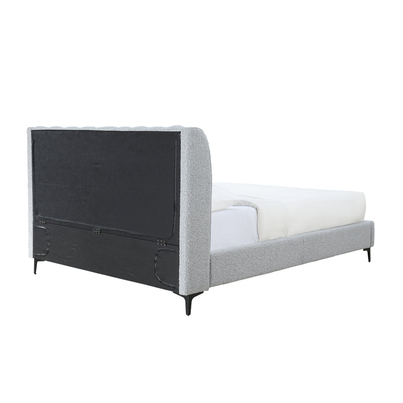 Georgia Boucle King Bed (Mixed Grey)