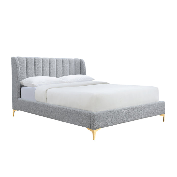 Georgia Boucle King Bed (Mixed Grey)