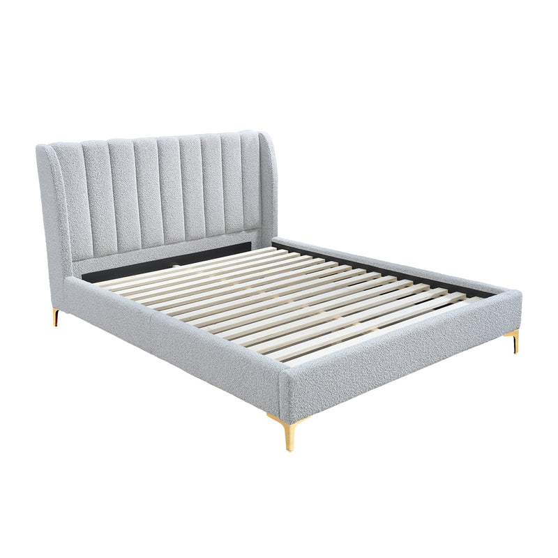 Georgia Boucle King Bed (Mixed Grey)