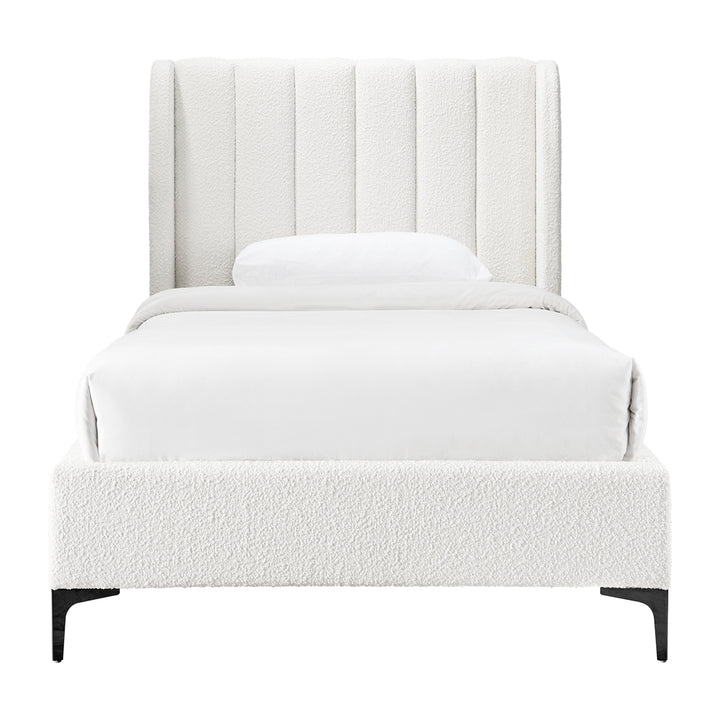 Georgia Boucle King Single Bed (White)
