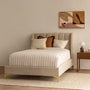 Georgia King Single Bed - Sand Boucle