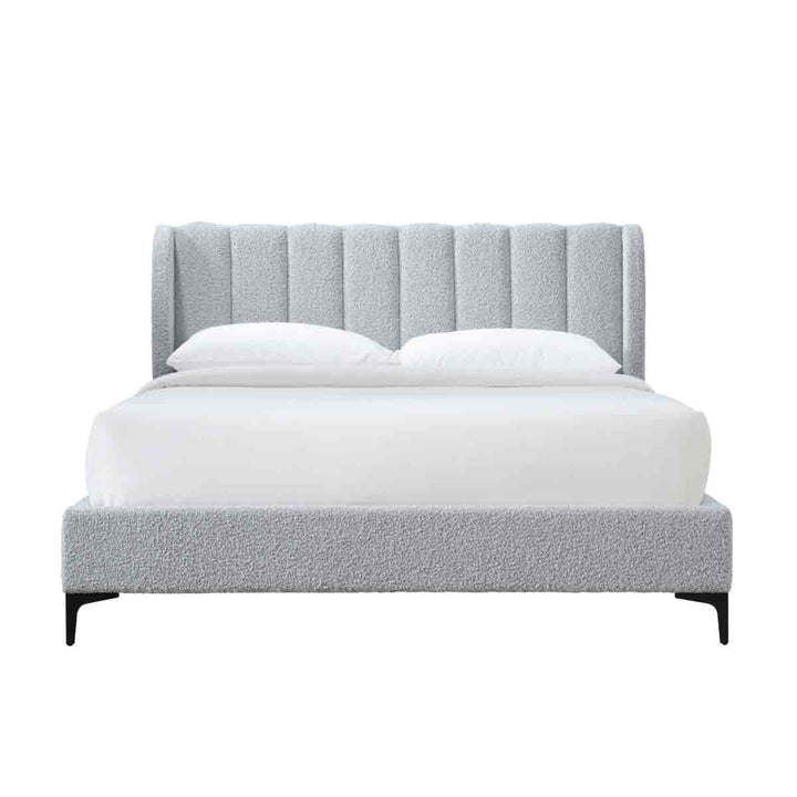 Georgia Boucle Queen Bed (Mixed Grey)