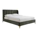 Georgia Velvet Queen Bed (Forest)