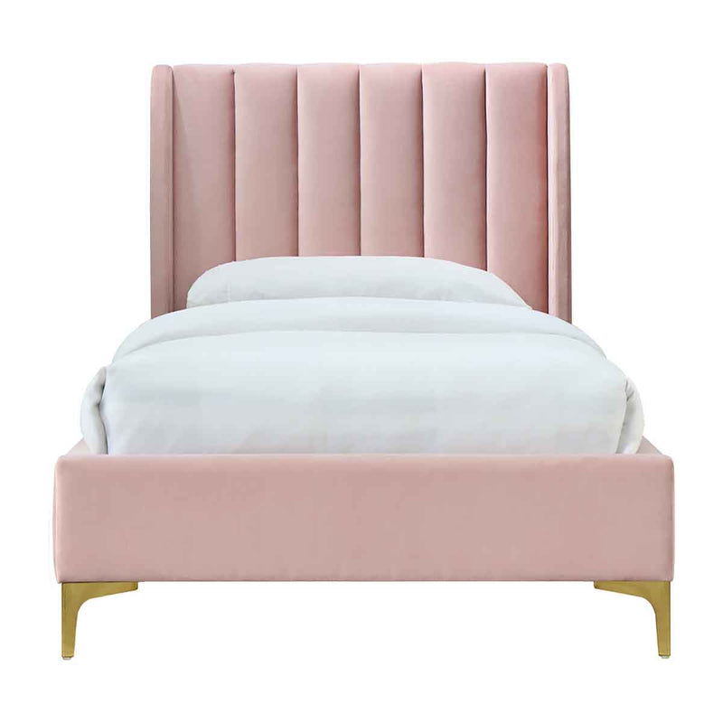 Georgia Velvet King Single Bed (Blush)