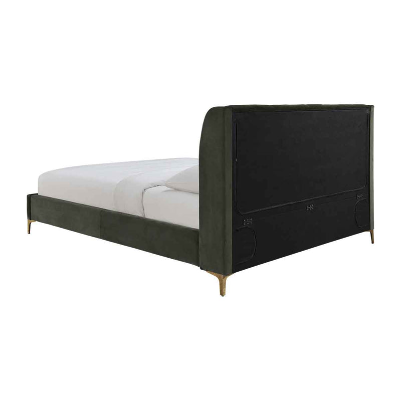 Georgia Velvet Queen Bed (Forest)