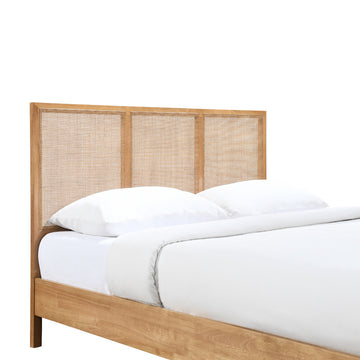 Kayla Rattan Solid Queen Bed (Oak)