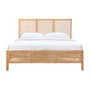 Kayla Rattan Solid Queen Bed (Oak) - Kayla Rattan Solid Queen Bed (Oak)