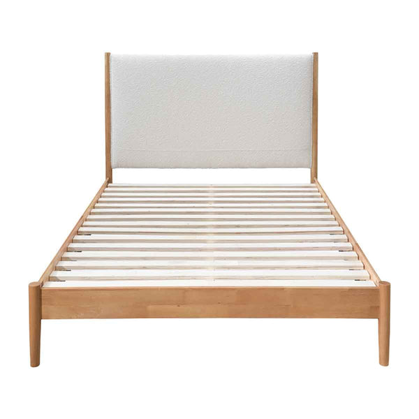 Luna Timber Boucle Double Bed (White) – Life Interiors