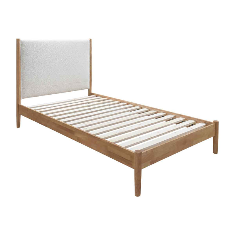 Luna Timber Boucle King Single Bed (White)