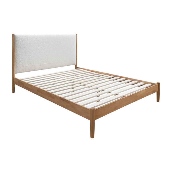 Luna Timber Boucle King Bed (White) – Life Interiors