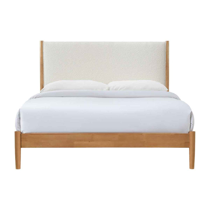 Luna Timber Boucle Queen Bed (White)