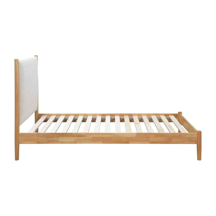 Luna Fabric King Single Bed (Oak, Cream)