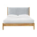 Luna Timber Fabric Queen Bed ( Light Grey)