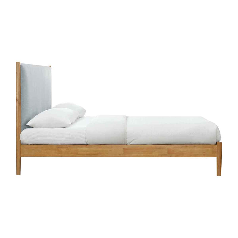 Luna Timber Fabric Double Bed ( Light Grey)