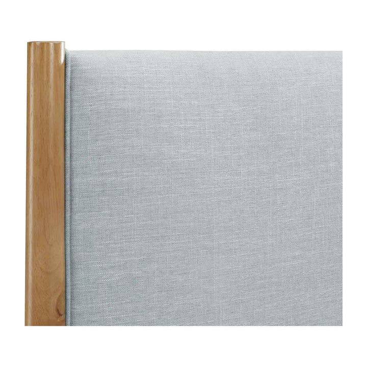 Luna Fabric King Single Bed (Oak, Light Grey)