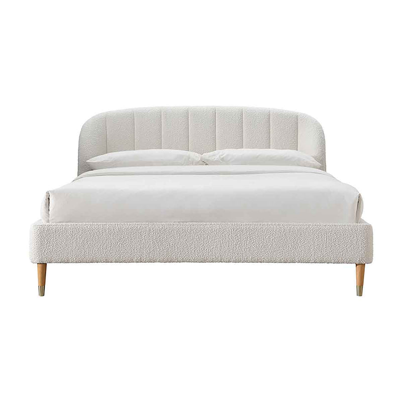 Mabel Boucle King Bed (White)