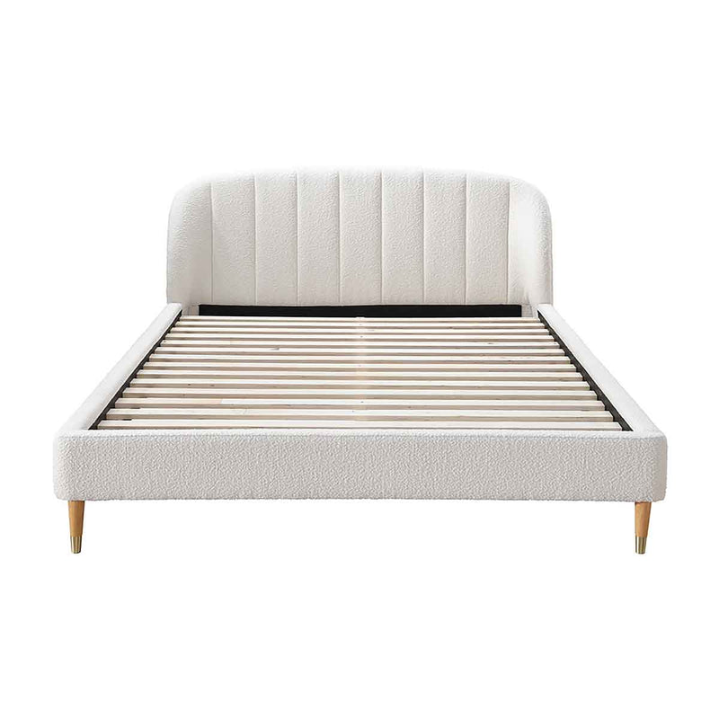 Mabel Boucle King Bed (White)