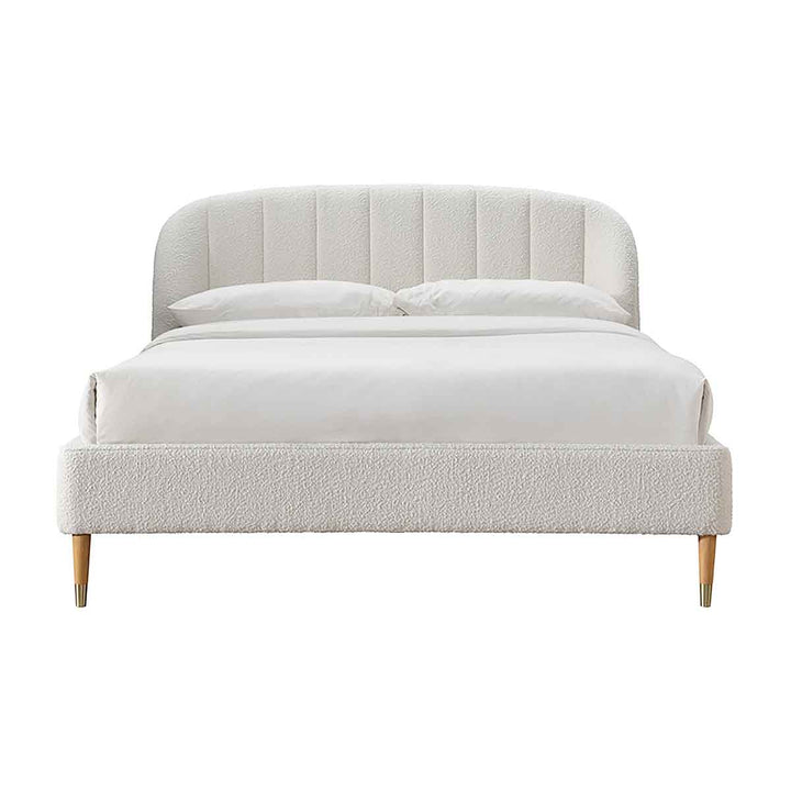 Mabel Boucle Queen Bed (White)